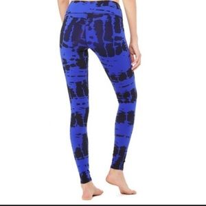 Alo Electric Blue Tie Dye Leggings